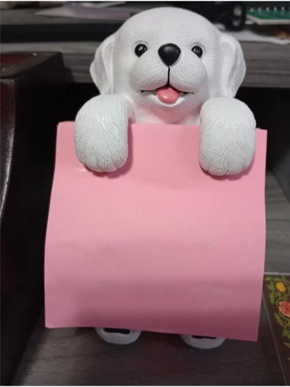 Dog Pop-Up Sticky Note Dispenser for 3x3 in Notes, Black & White